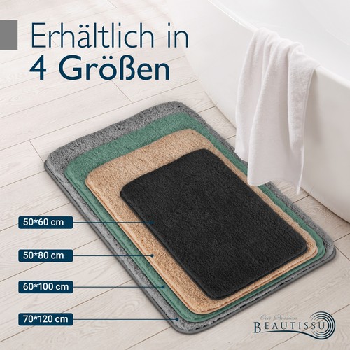 Badematte badvorleger hochflor - badvorleger,