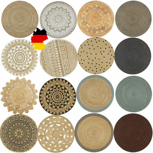 Teppich rund jute beige - teppich,